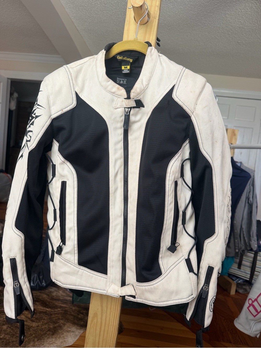 Scorpion Women’s Black and White Motorcycle Jacket - Size M